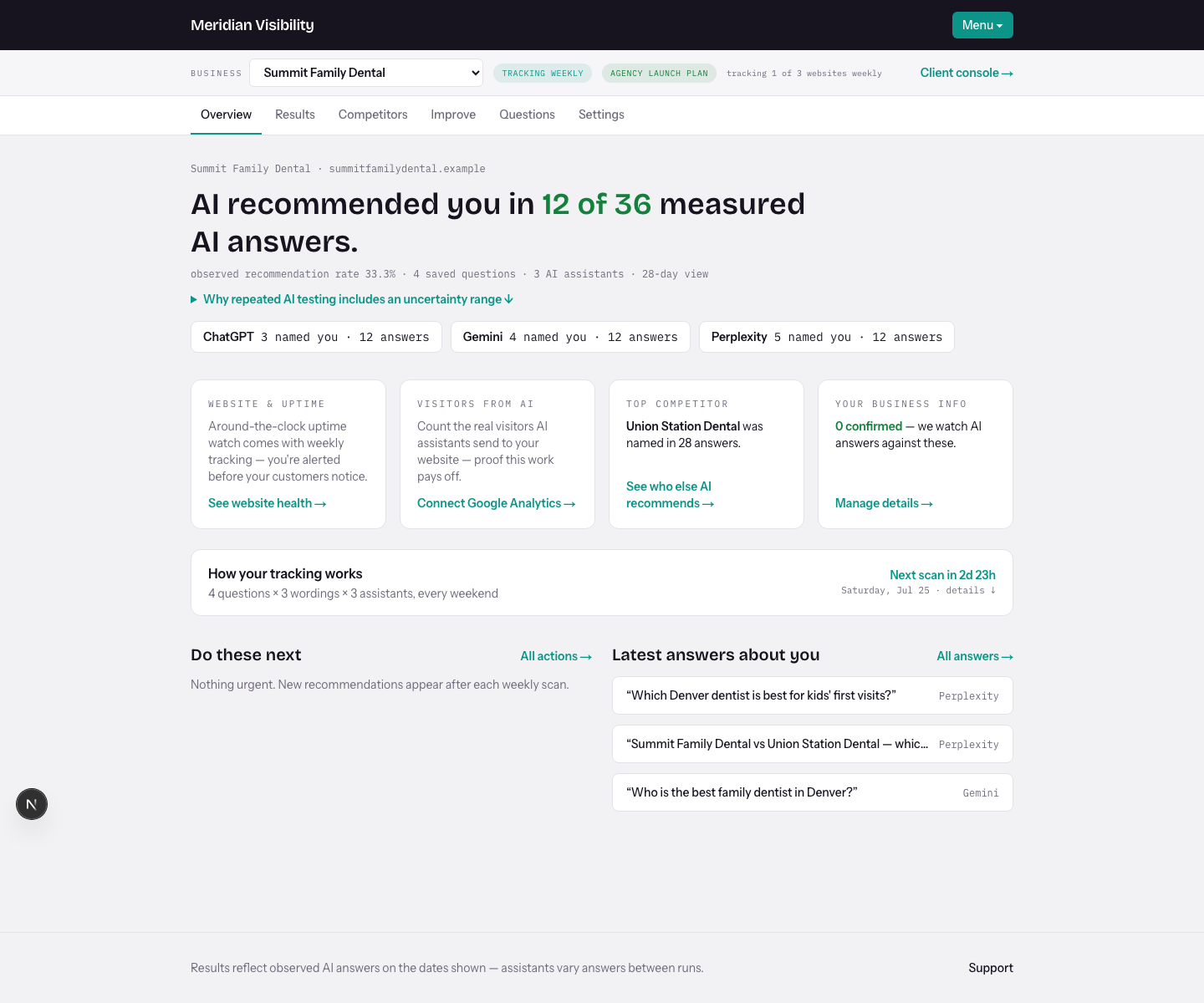 Each client's portal: their evidence under your brand